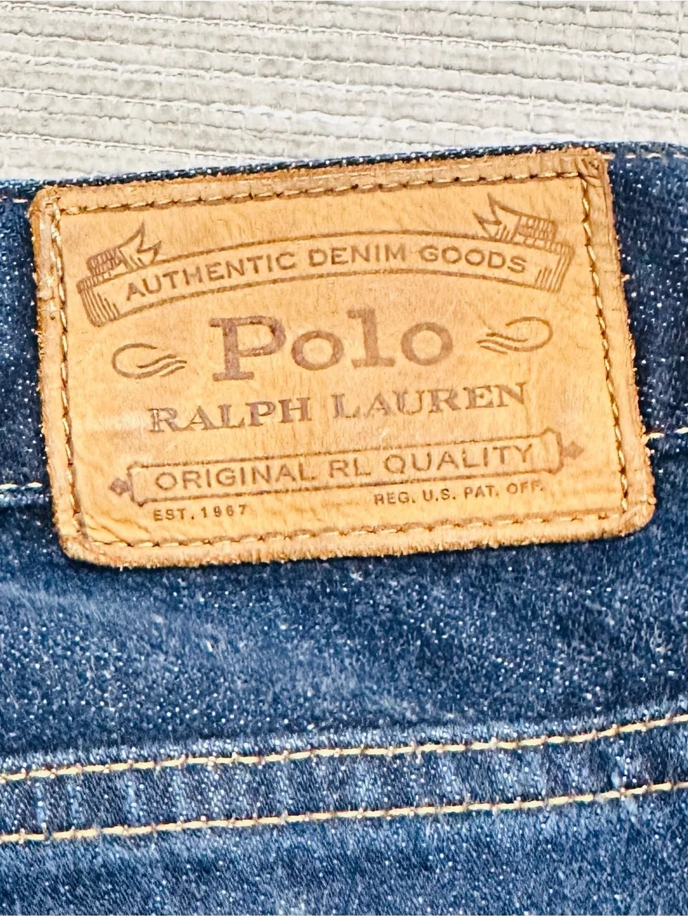 Polo Ralph Lauren Men's Dark Indigo Blue Denim Jeans Authentic Size 44x32